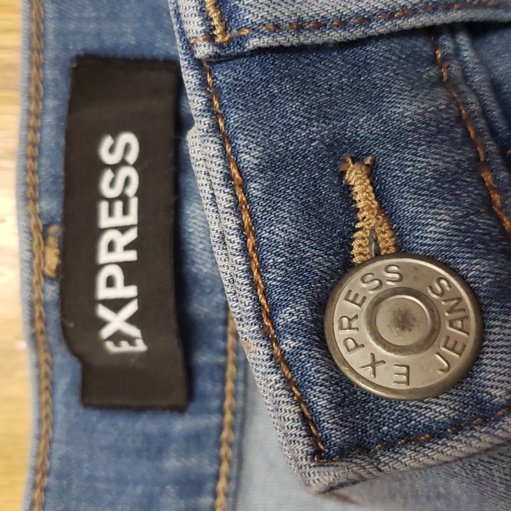 Express Performance Stretch Jeans Shorts High Ris… - image 2